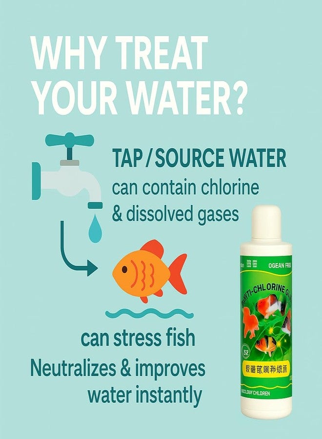 VAYINATO Ocean Free 240Ml Anti-Chlorine Aquarium Water Conditioner - Instantly Removes Chlorine & Chloramine | Safe for Fish, Shrimp & Plants | Freshwater & Saltwater Use - Image 3